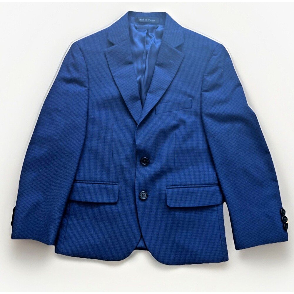 Lauren Ralph Lauren boys 8R navy blazer lined mini check